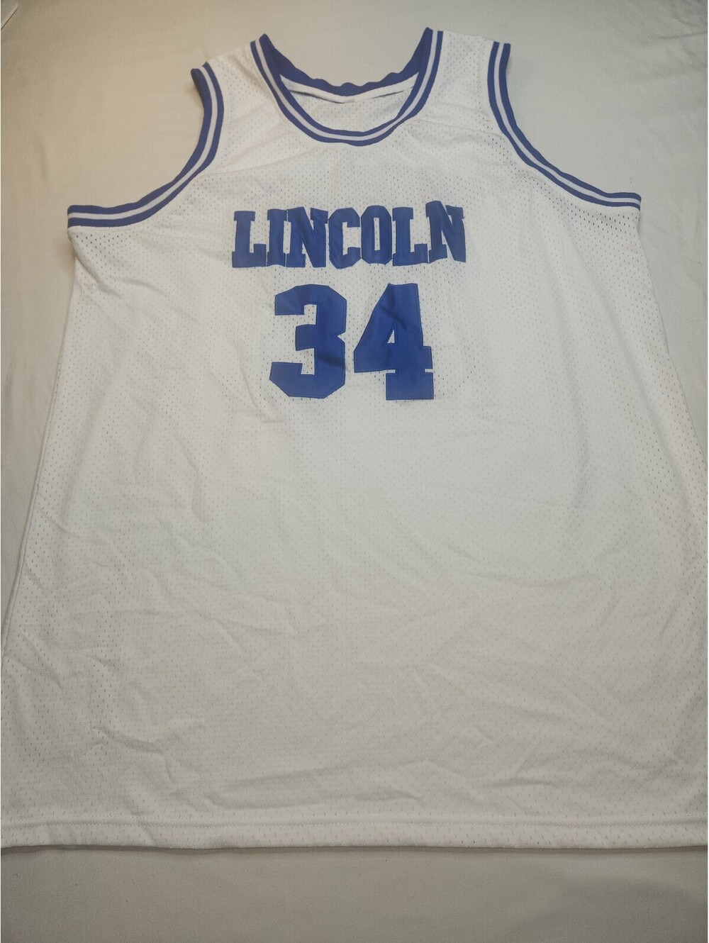 White blue basketball uniform set #34